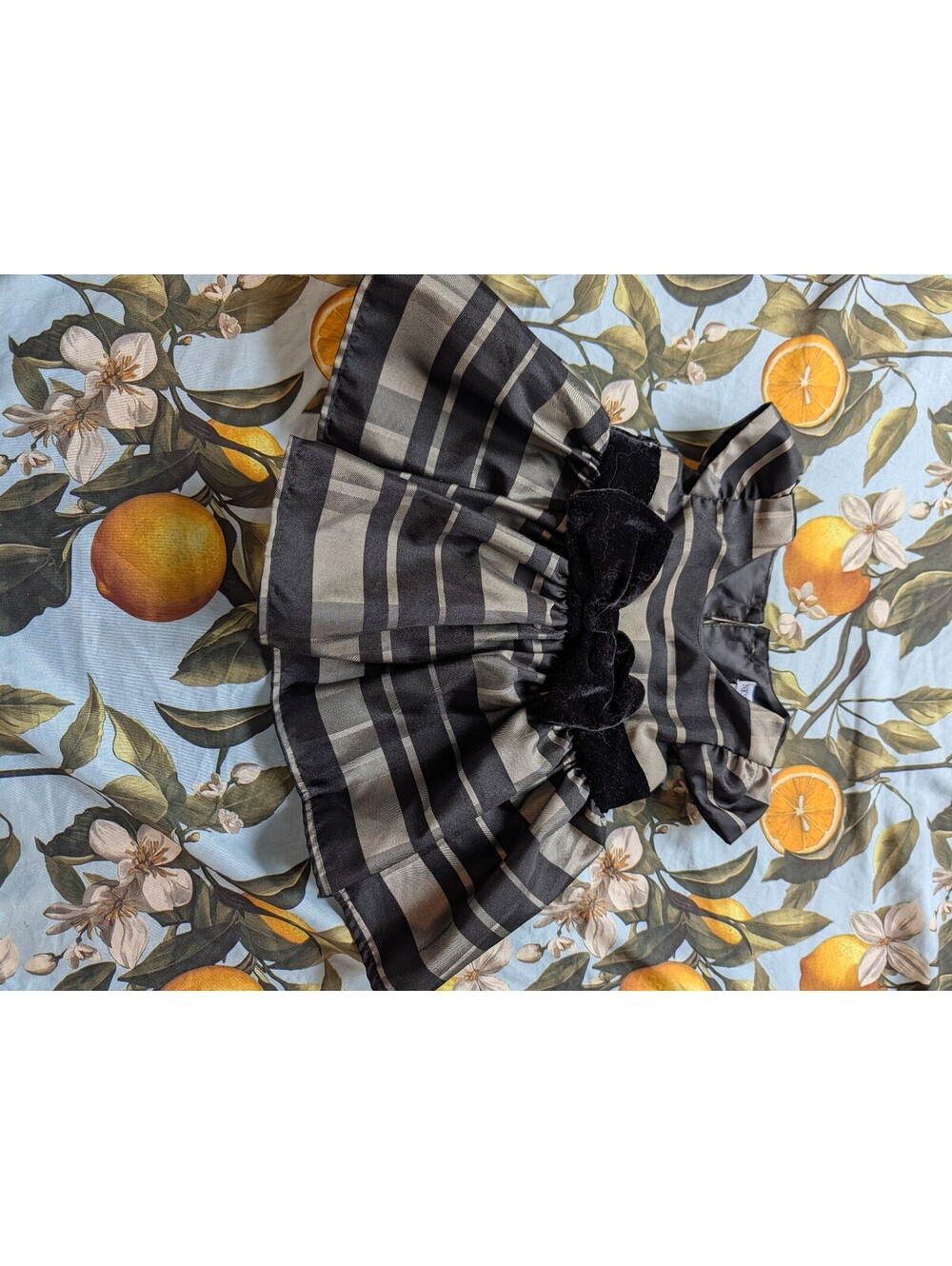 Newberry Girls Black & Gray Striped Party Dress – Size 9 Months